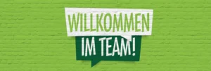 Willkommen im Team Schild